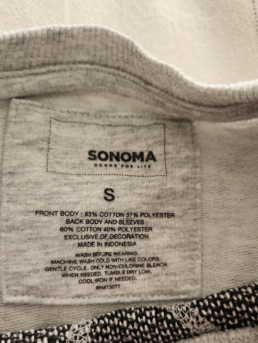 Sonoma Two-Tone Gray Crewneck Top - Picture 2 of 4